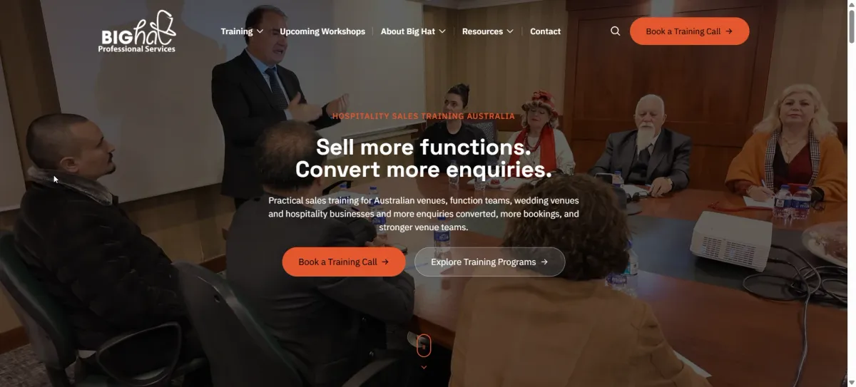 Big Hat Professional Services website screenshot