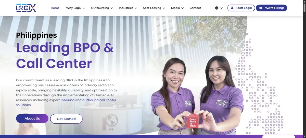 Logix BPO website screenshot